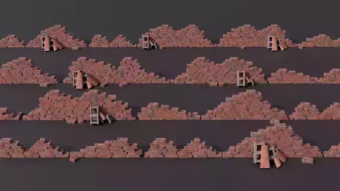 Brick ruins Low-Poly 3d models Low-poly 3D model