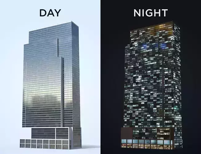 Office Building Day and Night