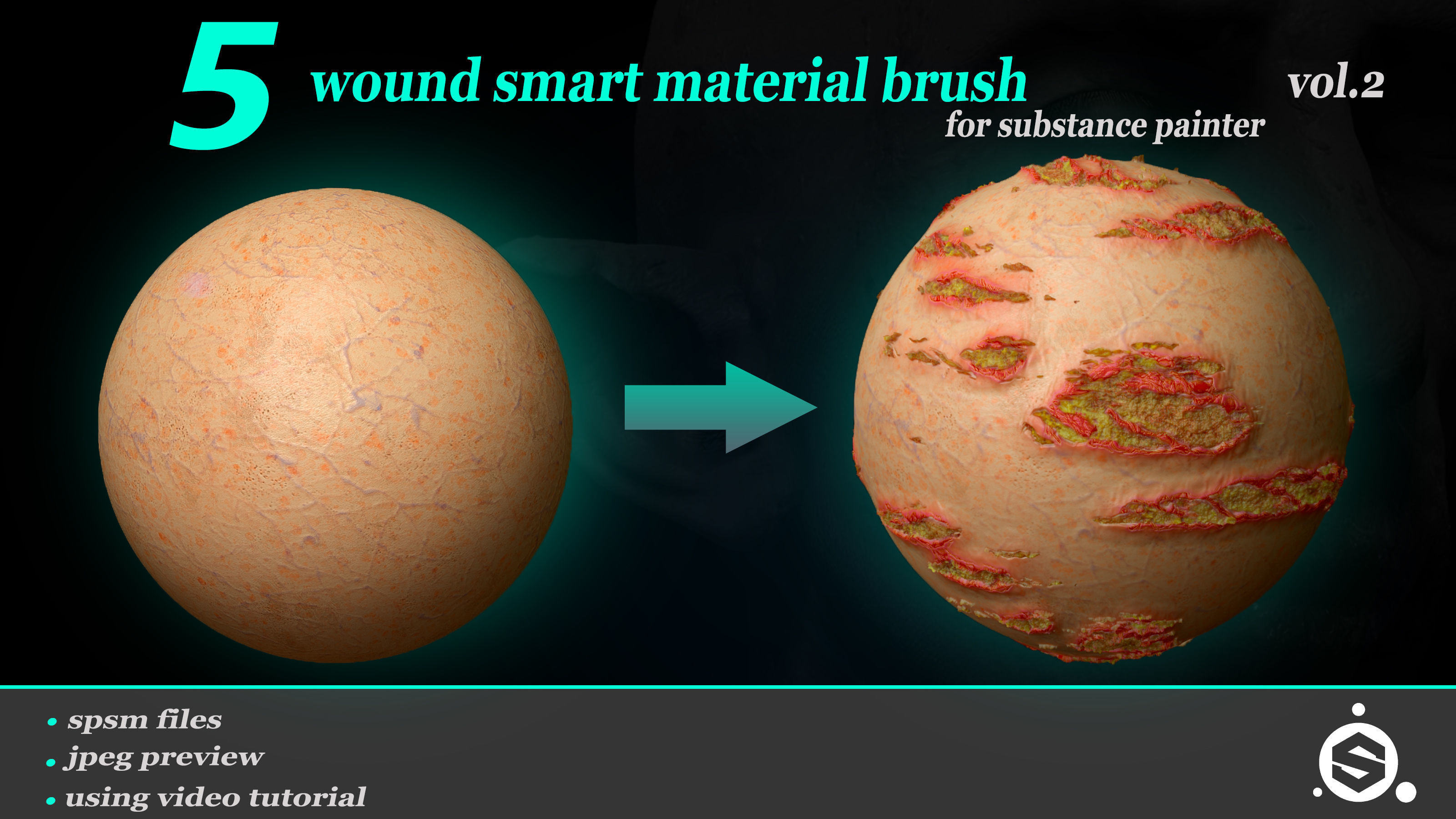 5 Wound Smart Material Brush For Substance Painter VOL 02 Texture_5