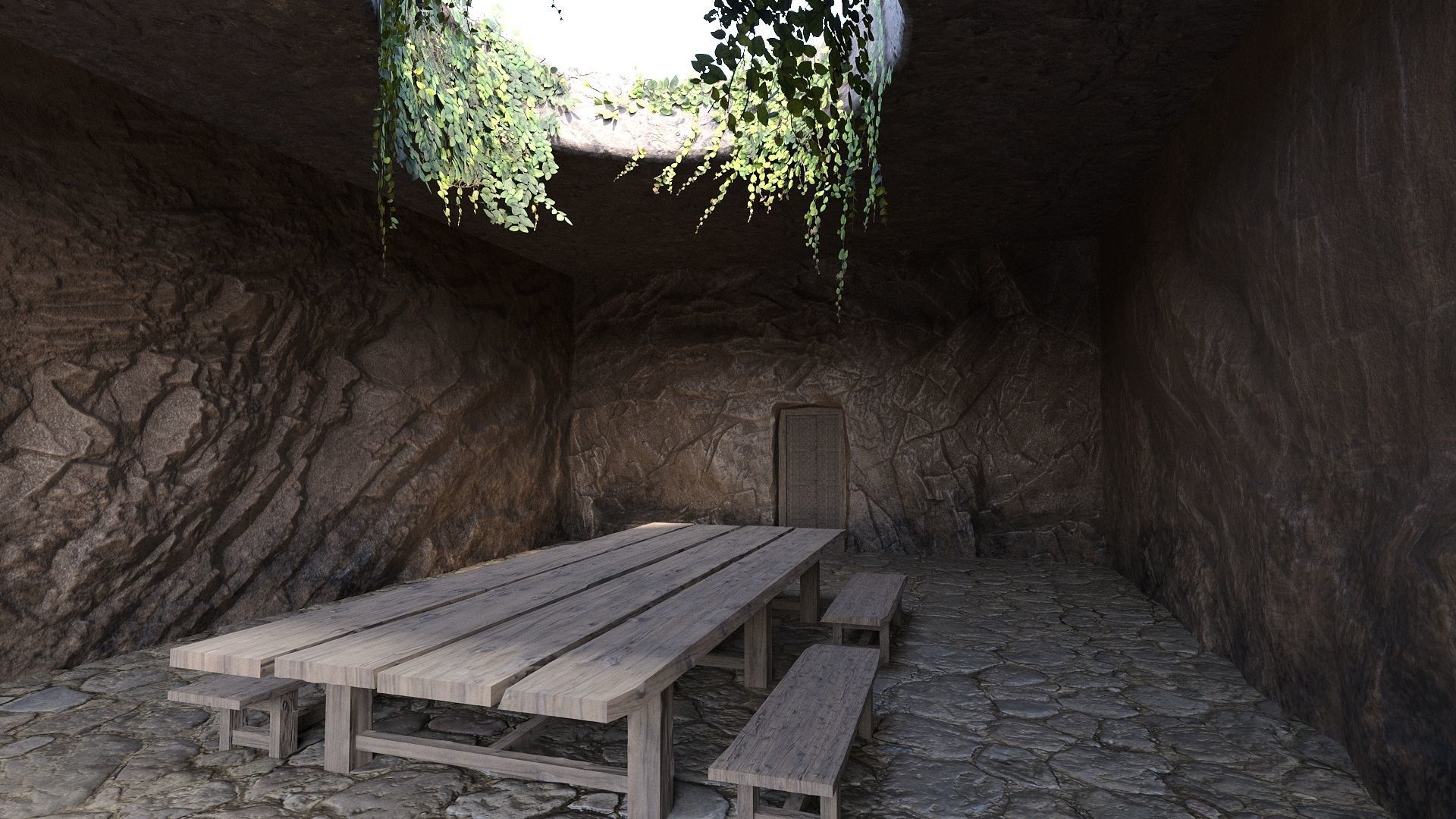 Rock Room Low Poly Low-poly 3D model_4