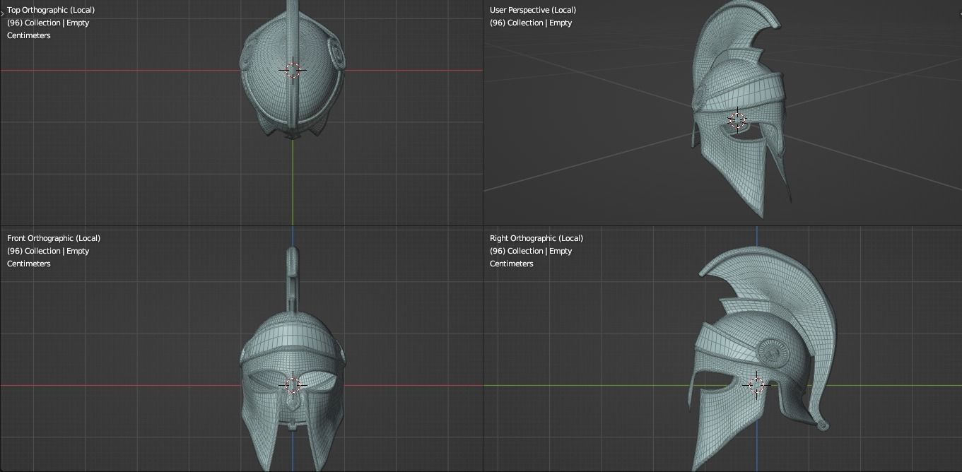 Espartan Helmet Low-poly 3D model_4