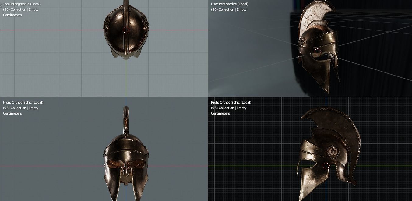 Espartan Helmet Low-poly 3D model_2