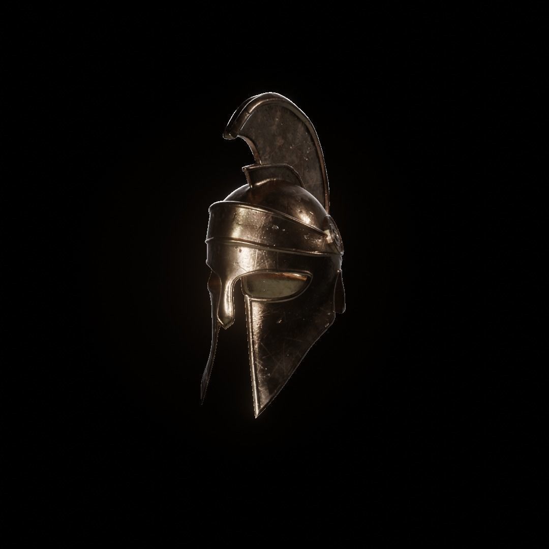 Espartan Helmet Low-poly 3D model_5