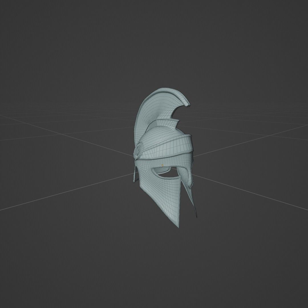 Espartan Helmet Low-poly 3D model_3