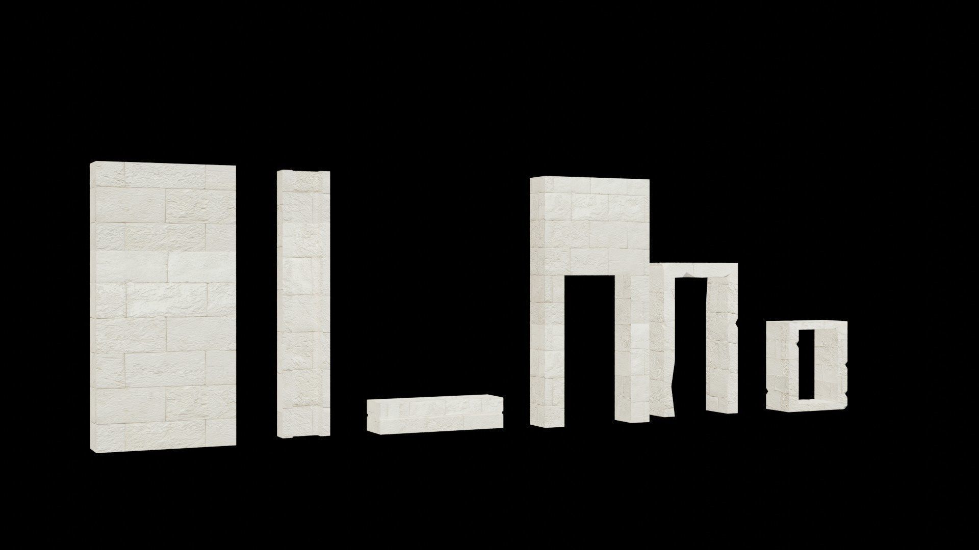 Ruins pack - Old Temple Low-poly 3D model_2