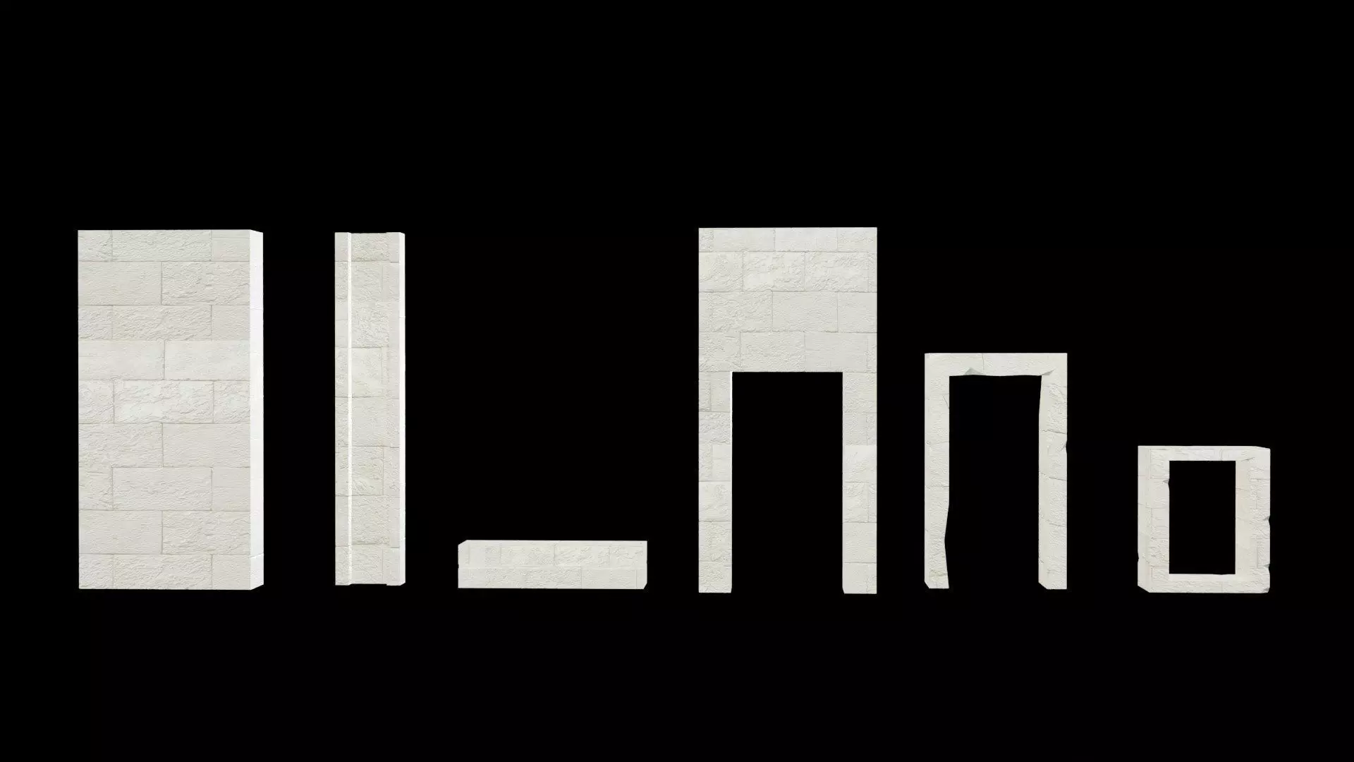 Ruins pack - Old Temple Low-poly 3D model_0