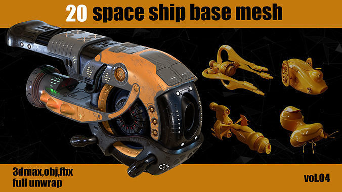 20 space ship Base Mesh   VOL04 3D model