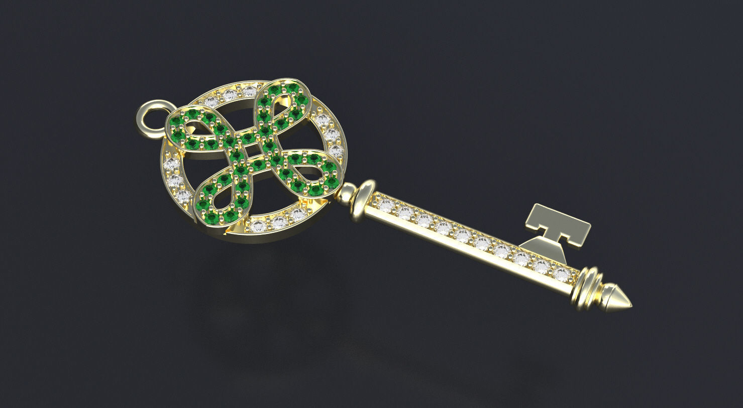 Jewelry Pendant necklace Key 3D print model or CNC  model 3D print model_9