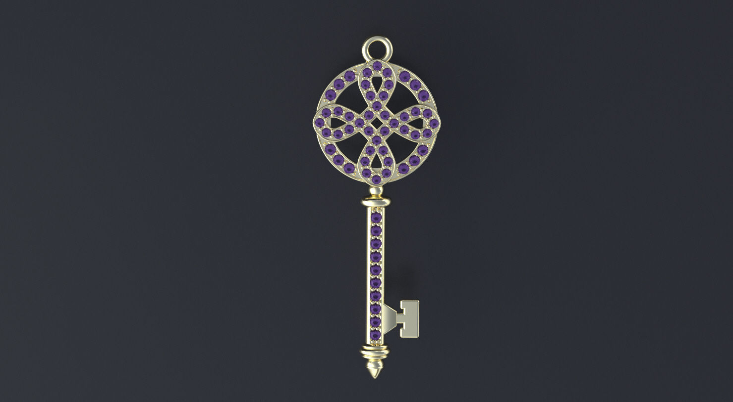 Jewelry Pendant necklace Key 3D print model or CNC  model 3D print model_5