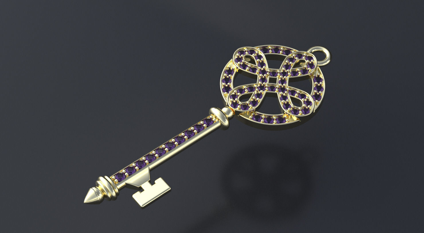 Jewelry Pendant necklace Key 3D print model or CNC  model 3D print model_6