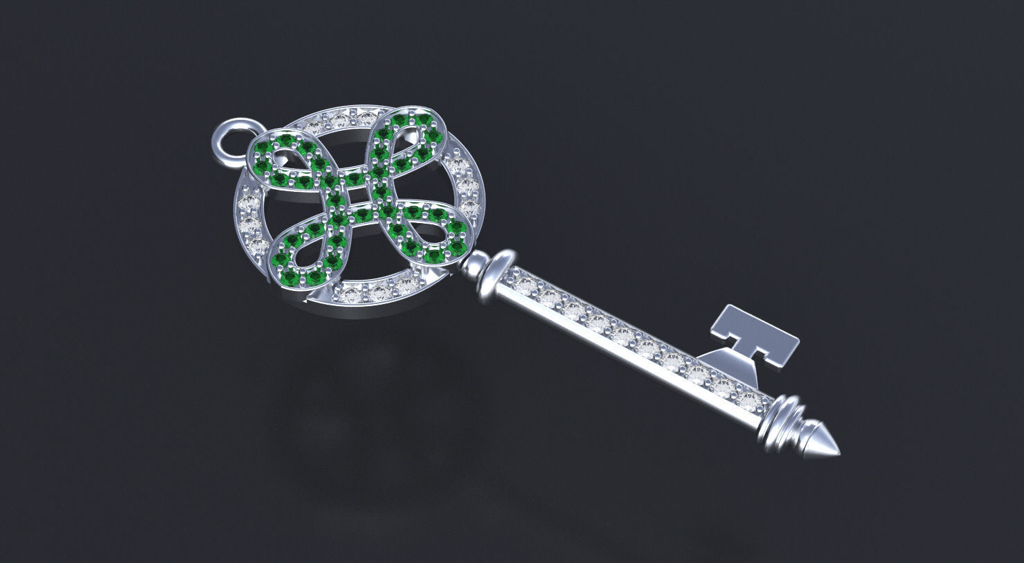 Jewelry Pendant necklace Key 3D print model or CNC  model 3D print model_4