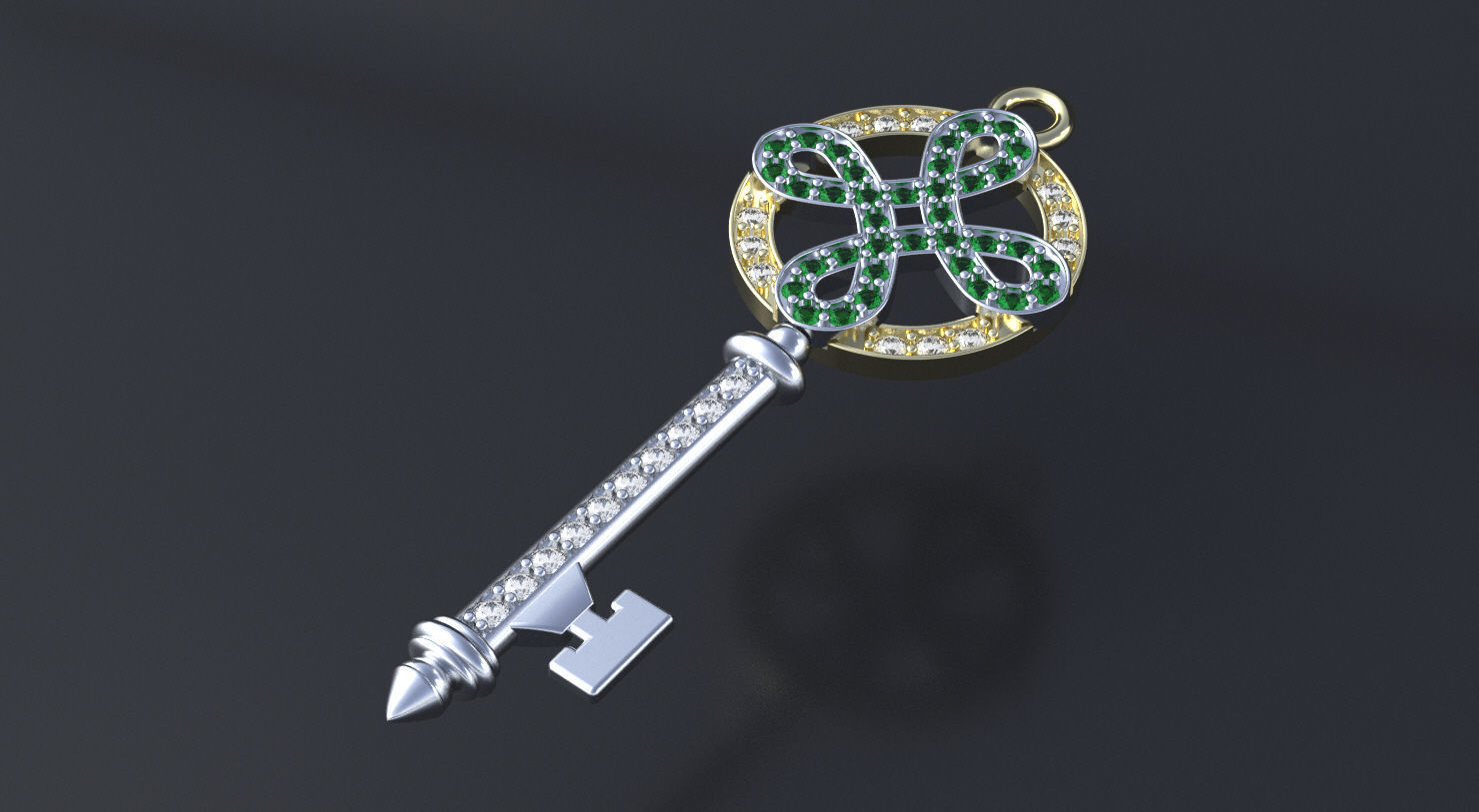 Jewelry Pendant necklace Key 3D print model or CNC  model 3D print model_3