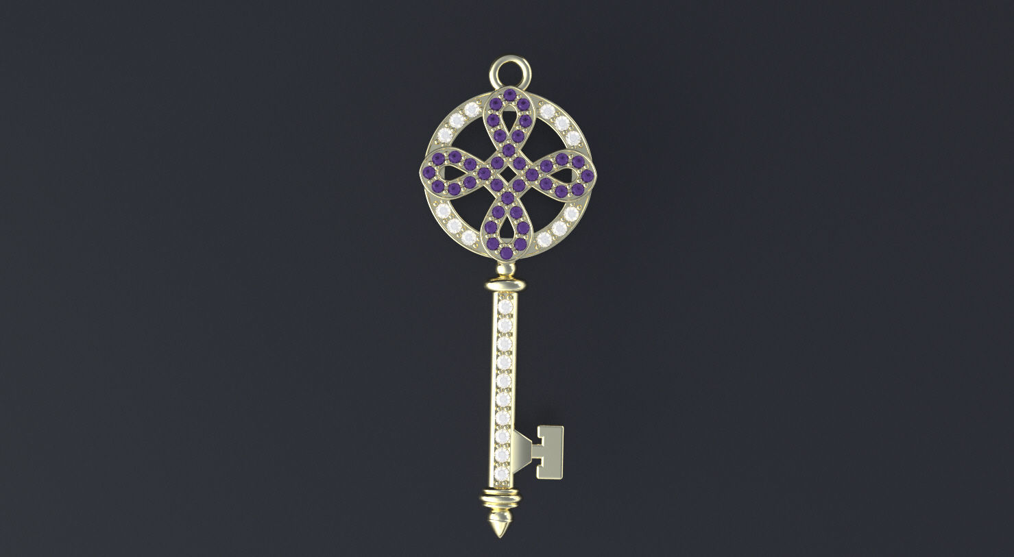 Jewelry Pendant necklace Key 3D print model or CNC  model 3D print model_8