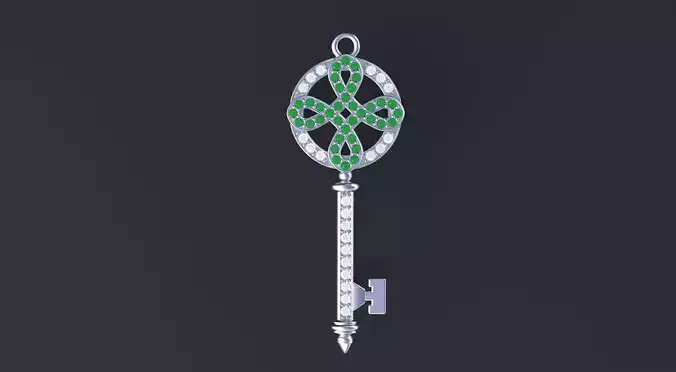 Jewelry Pendant necklace Key 3D print model or CNC  model