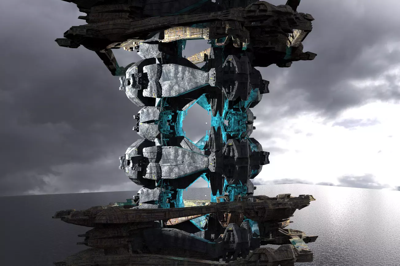 Energy towers Sci-Fi kit bash 2  3D model_0