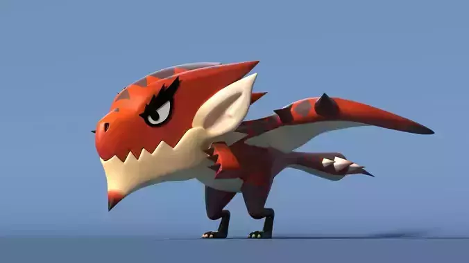 Male Fire Dragon Rathalos Monster Hunter World rise dinosaur