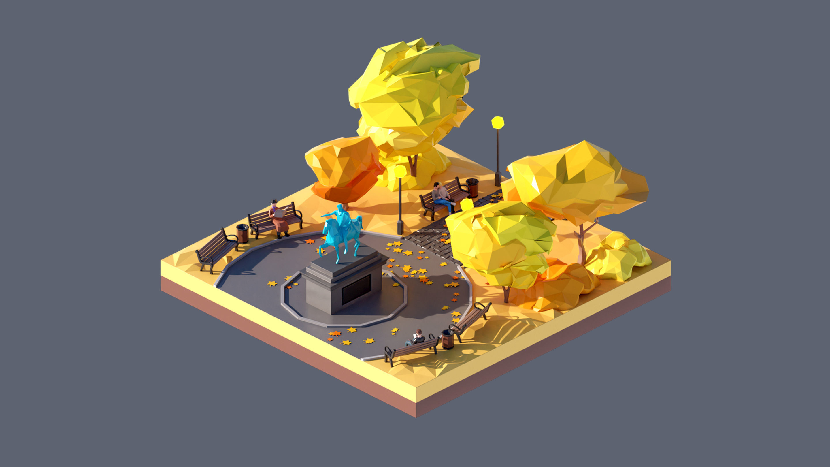 land 48A Low-poly 3D model_2