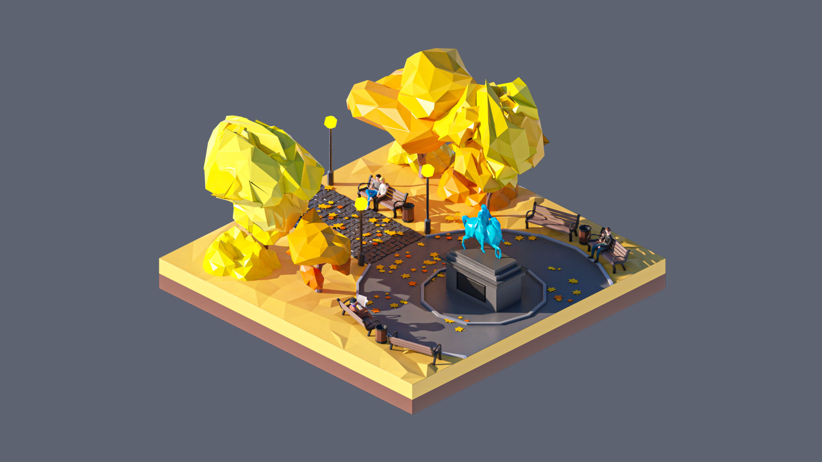 land 48A Low-poly 3D model_3