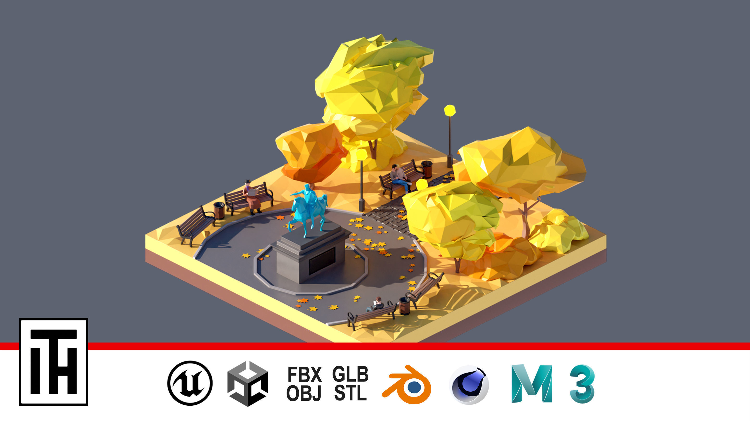 land 48A Low-poly 3D model_1