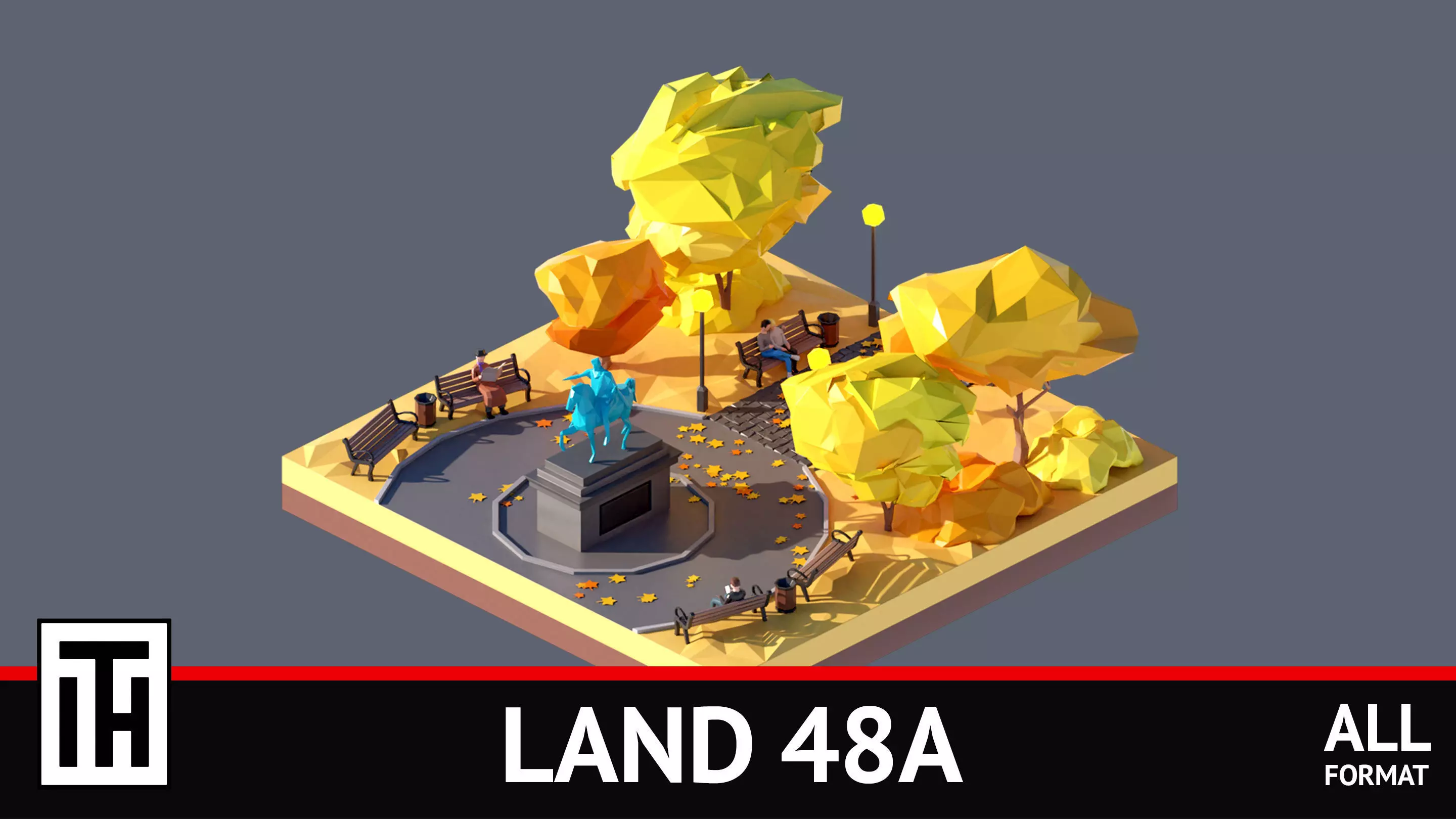 land 48A Low-poly 3D model_0