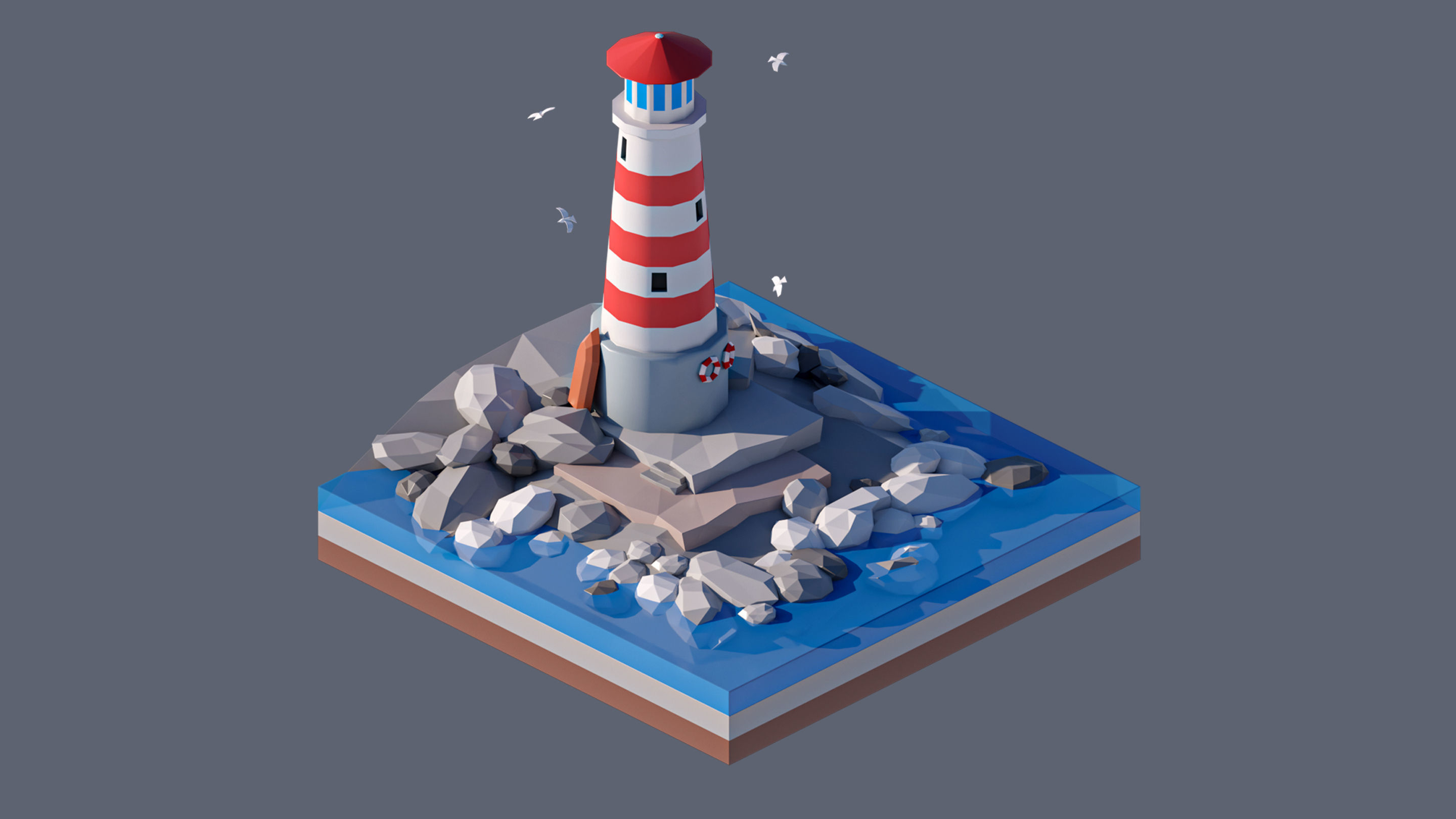land 49A Low-poly 3D model_2