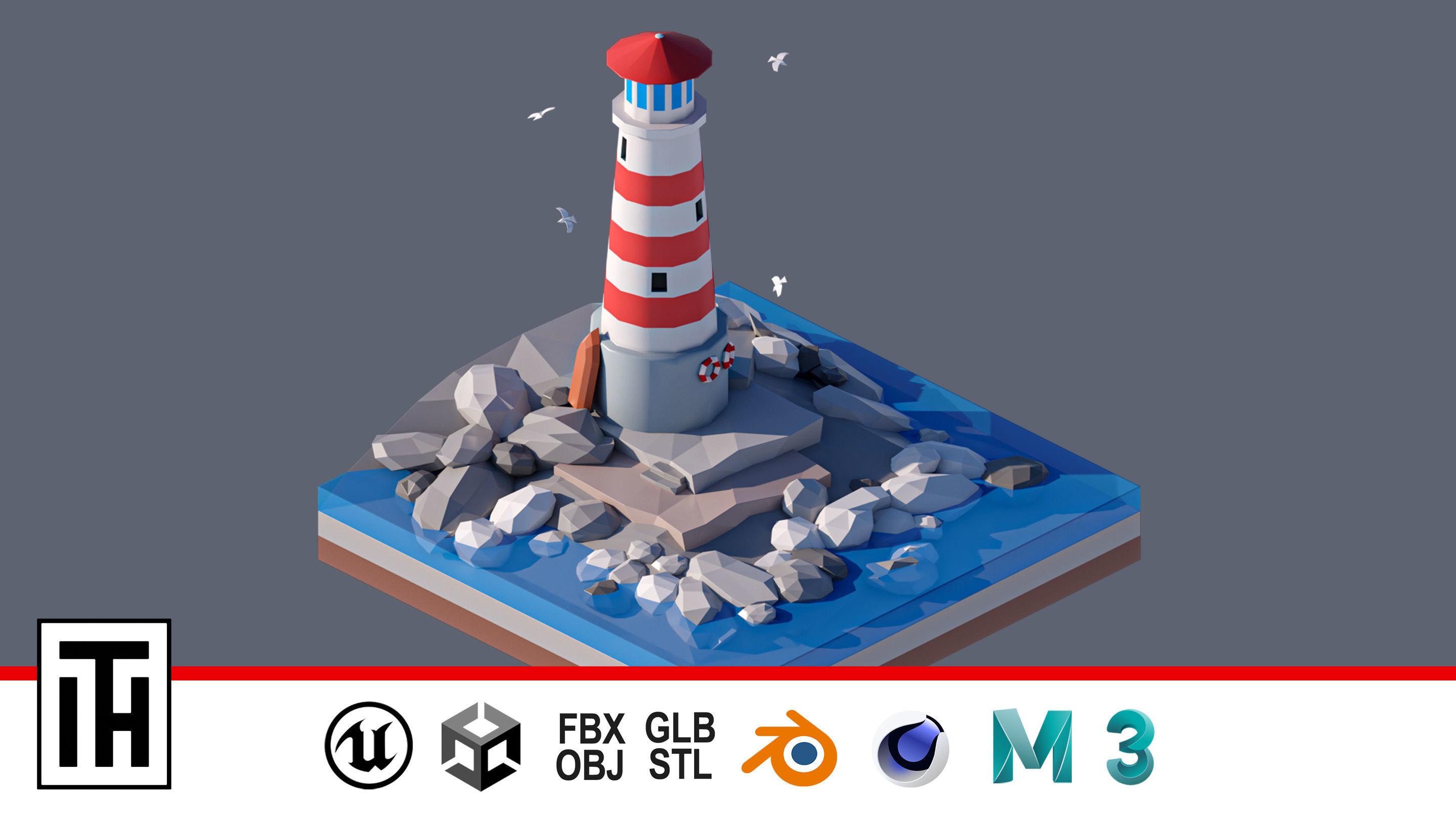 land 49A Low-poly 3D model_1