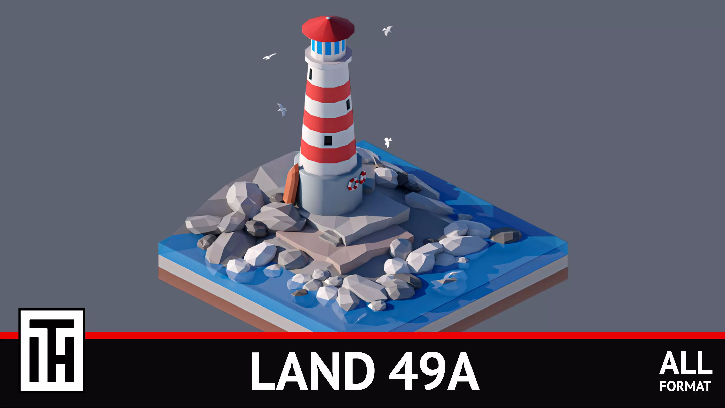 land 49A Low-poly 3D model_0