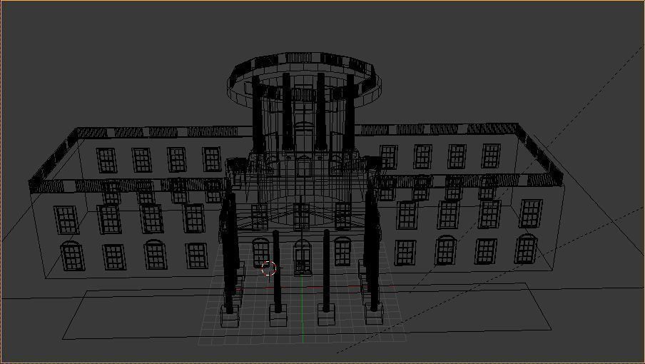 White House Low-poly 3D model_8