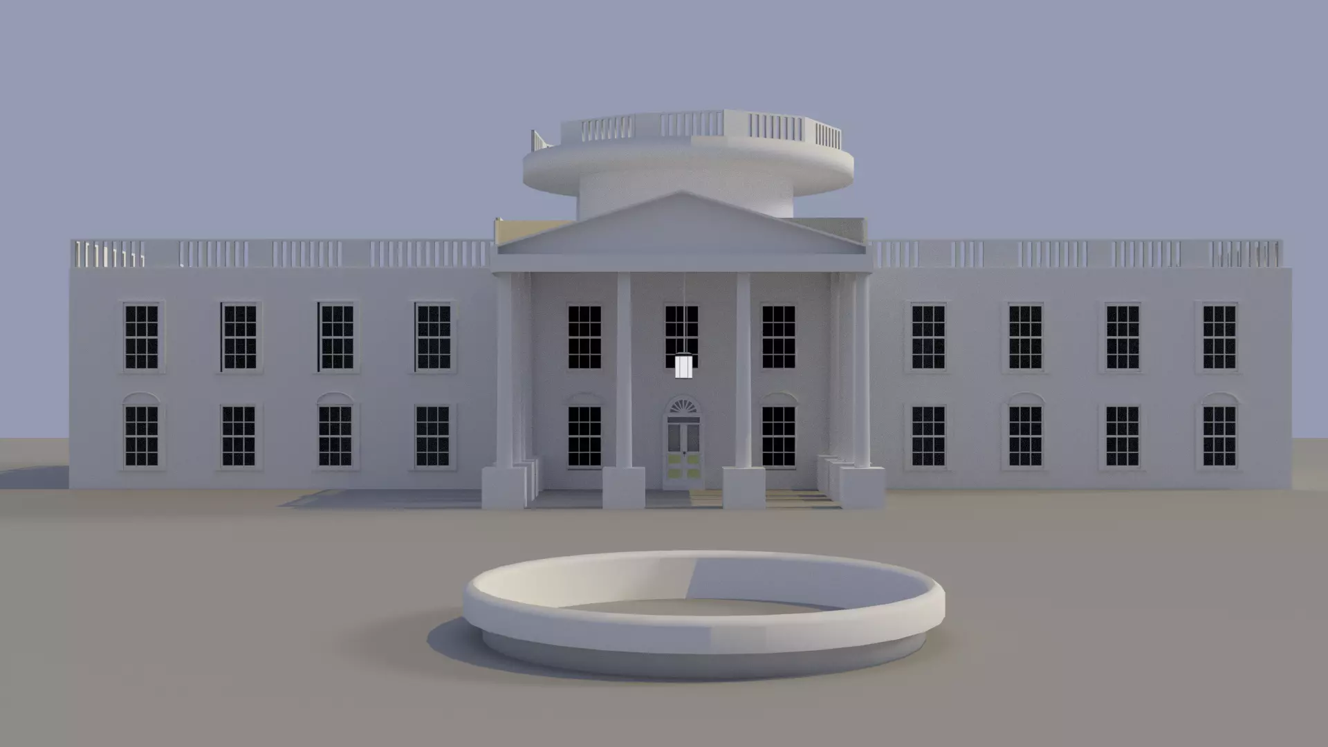 White House Low-poly 3D model_0