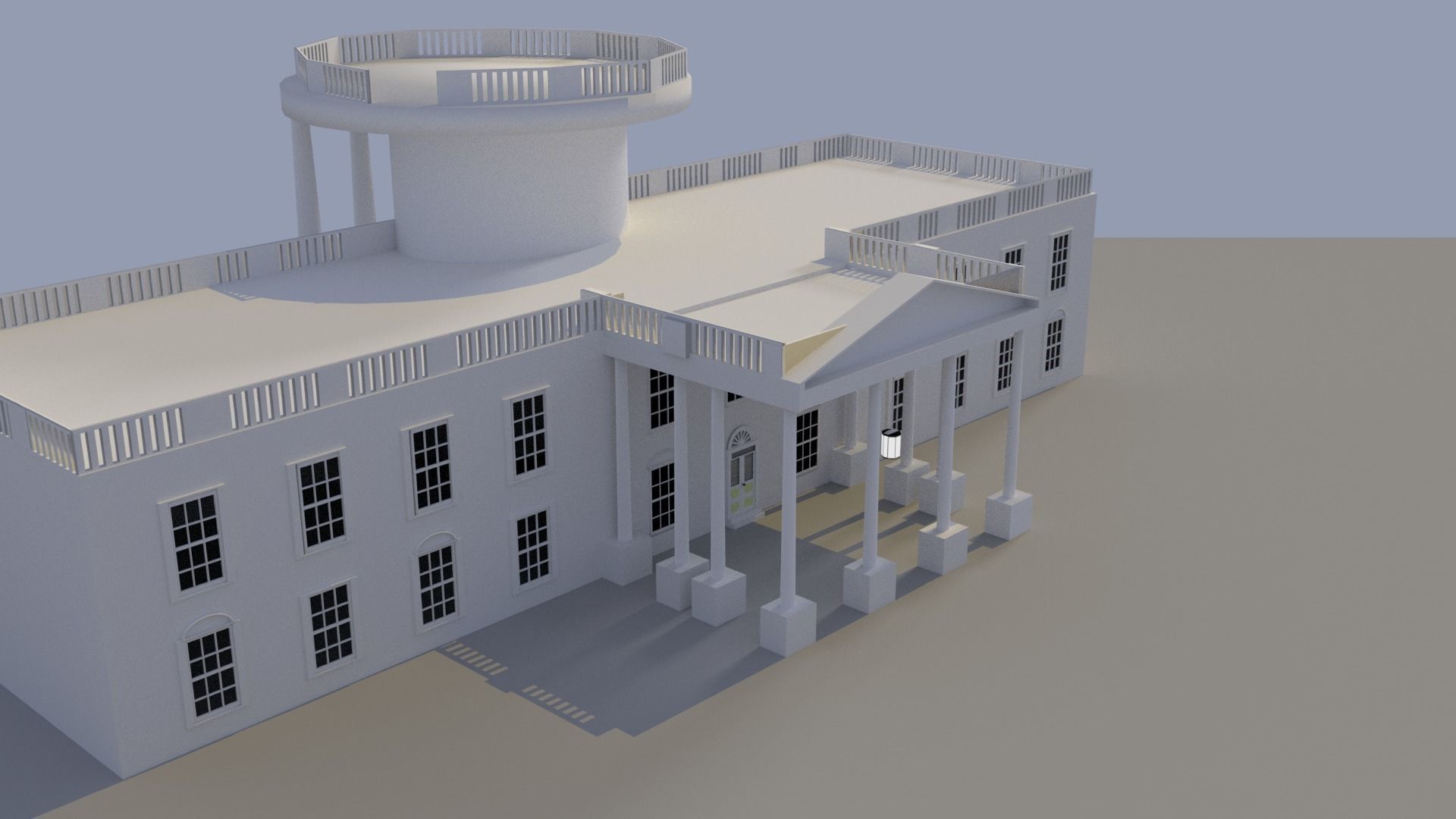 White House Low-poly 3D model_2