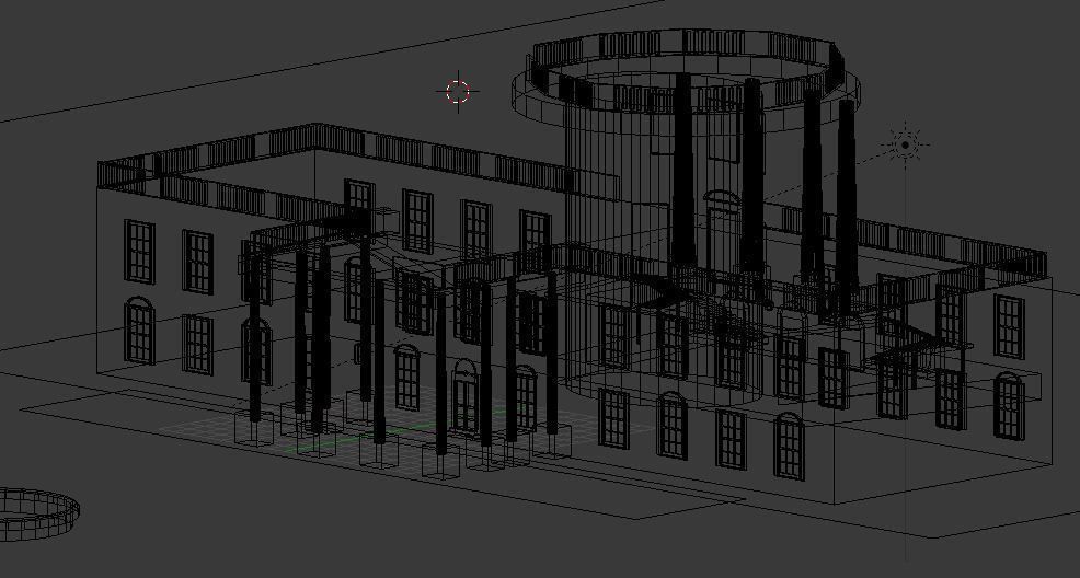 White House Low-poly 3D model_7