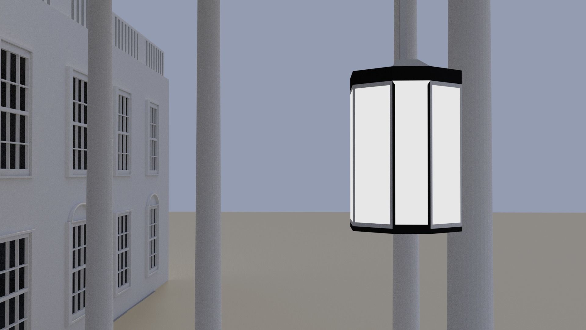 White House Low-poly 3D model_5