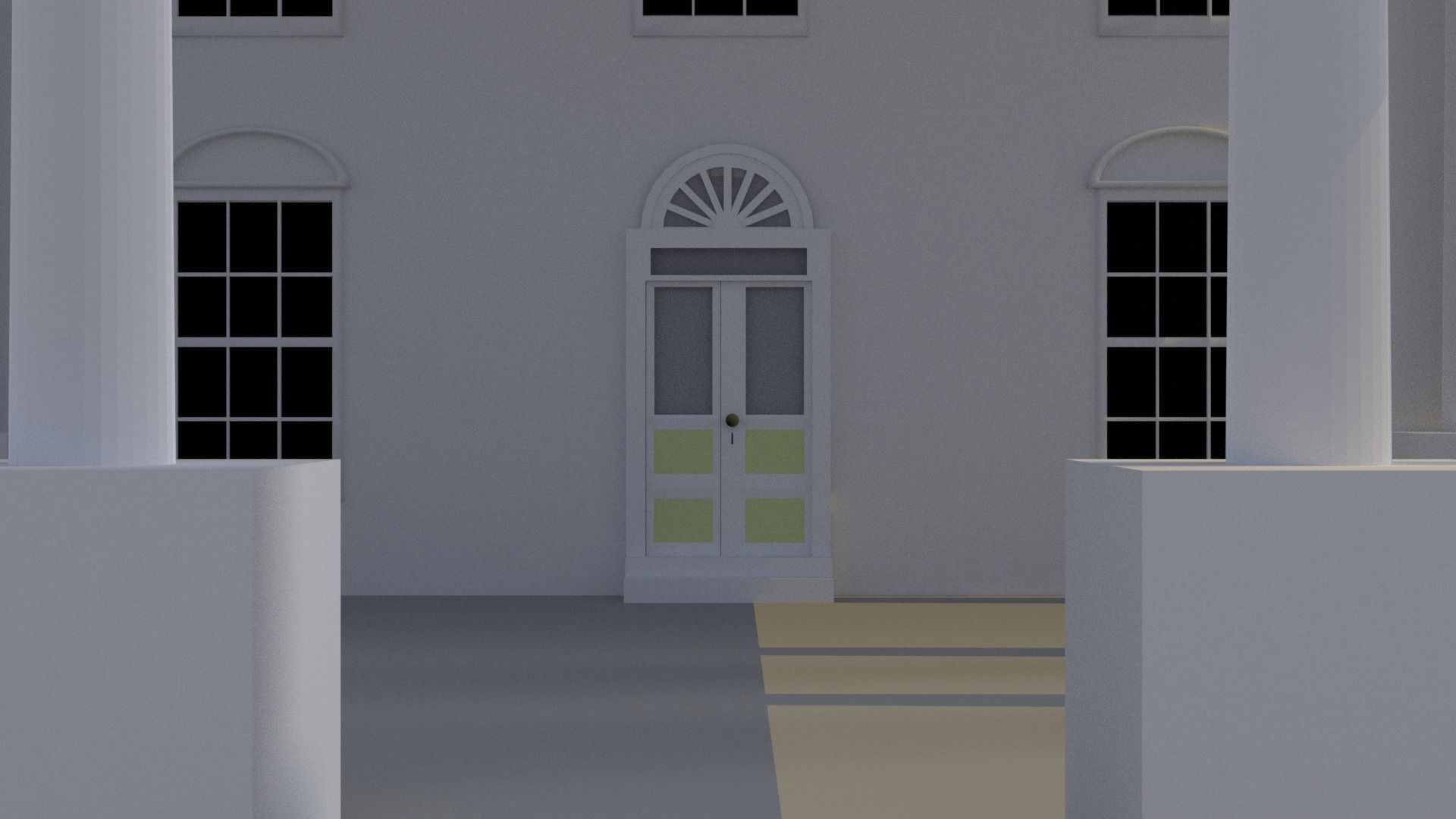 White House Low-poly 3D model_4
