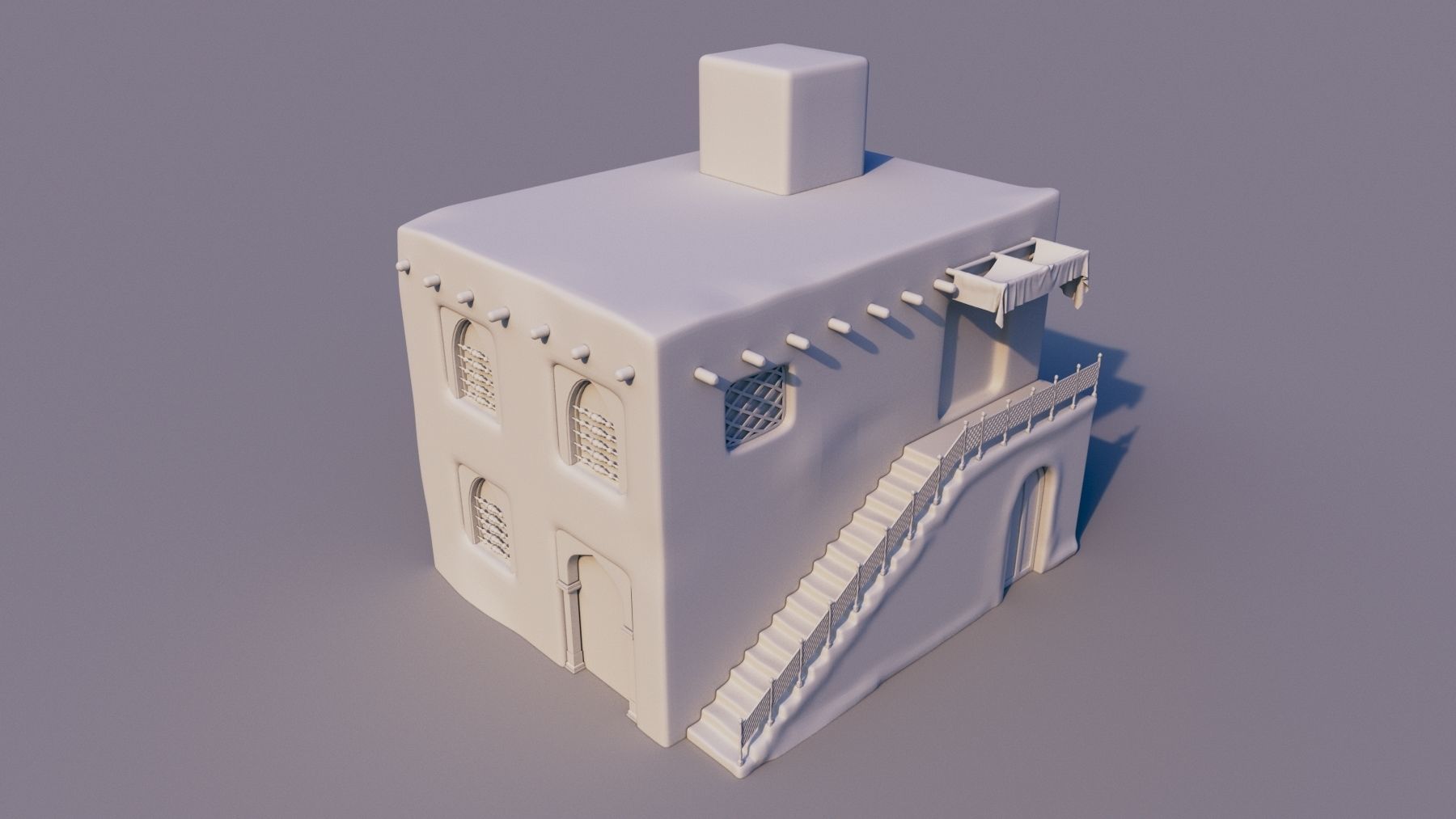 10 Models of Arabic houses and36 models of middle Eastern object Low-poly 3D model_1