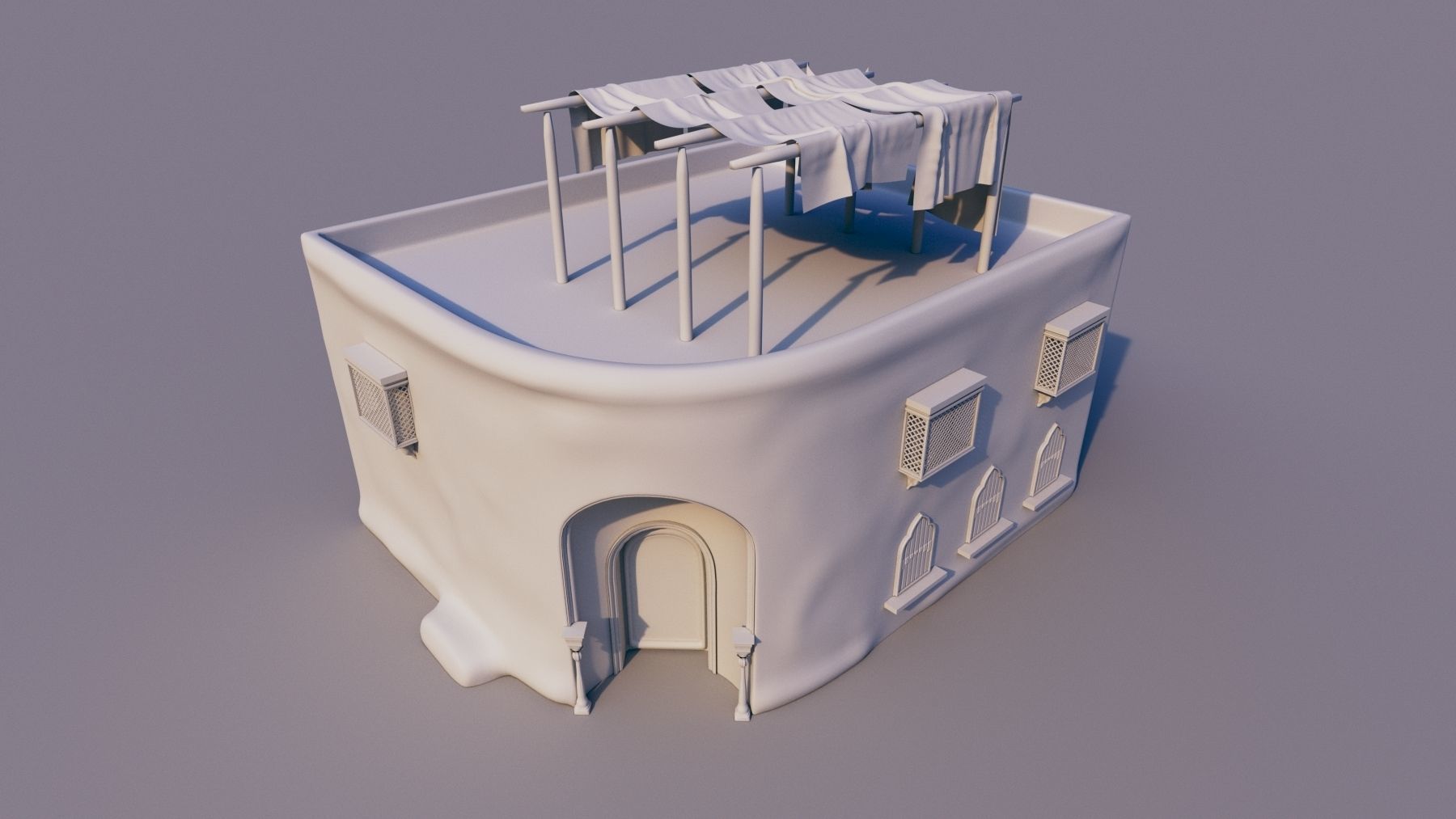 10 Models of Arabic houses and36 models of middle Eastern object Low-poly 3D model_5