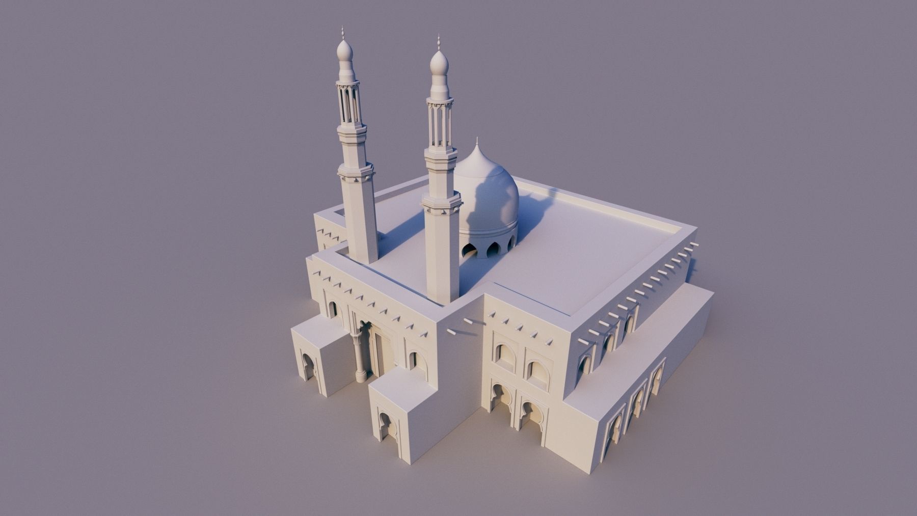10 Models of Arabic houses and36 models of middle Eastern object Low-poly 3D model_16
