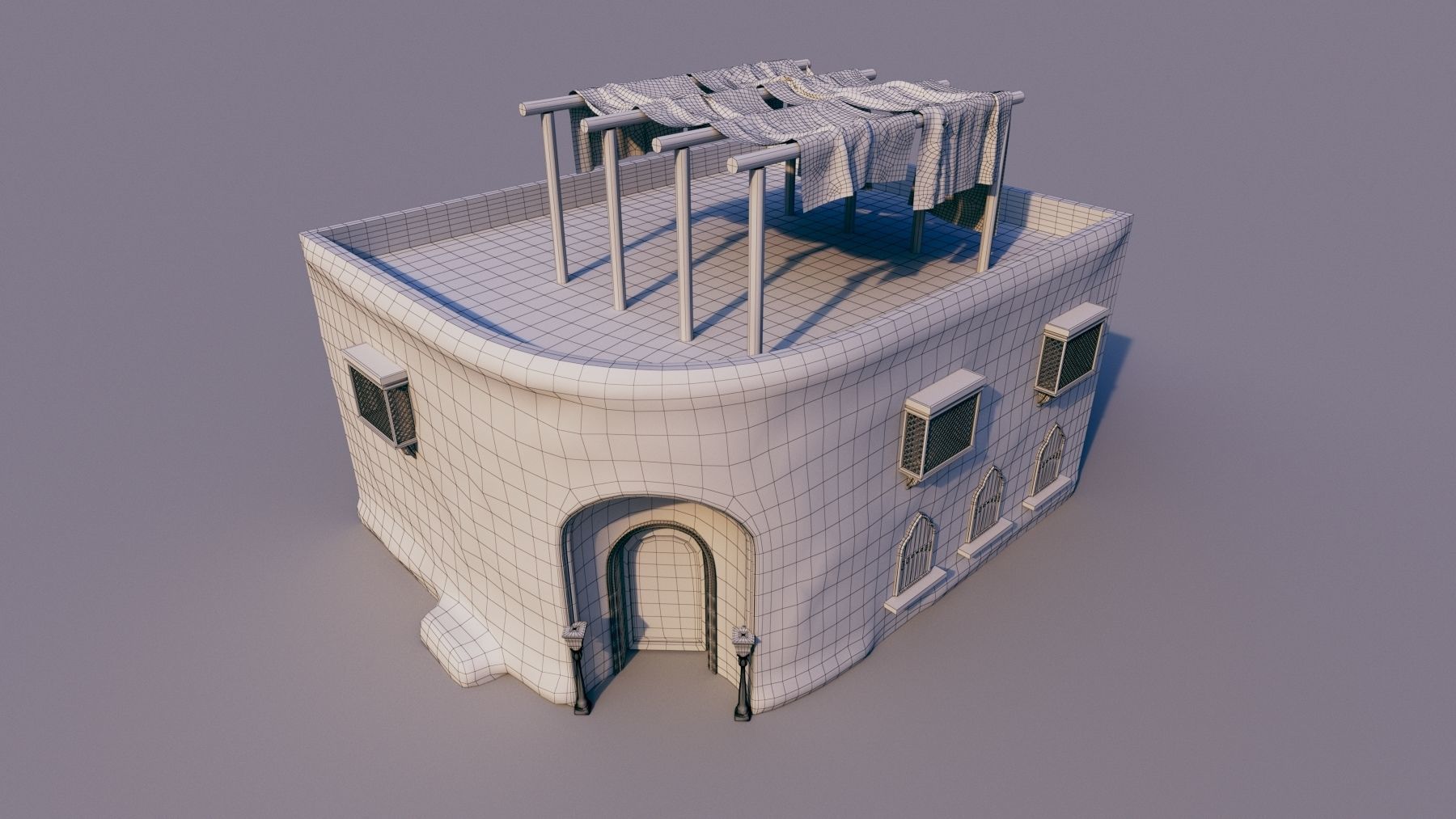 10 Models of Arabic houses and36 models of middle Eastern object Low-poly 3D model_6
