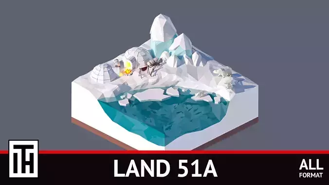 land 51A Low-poly 3D model