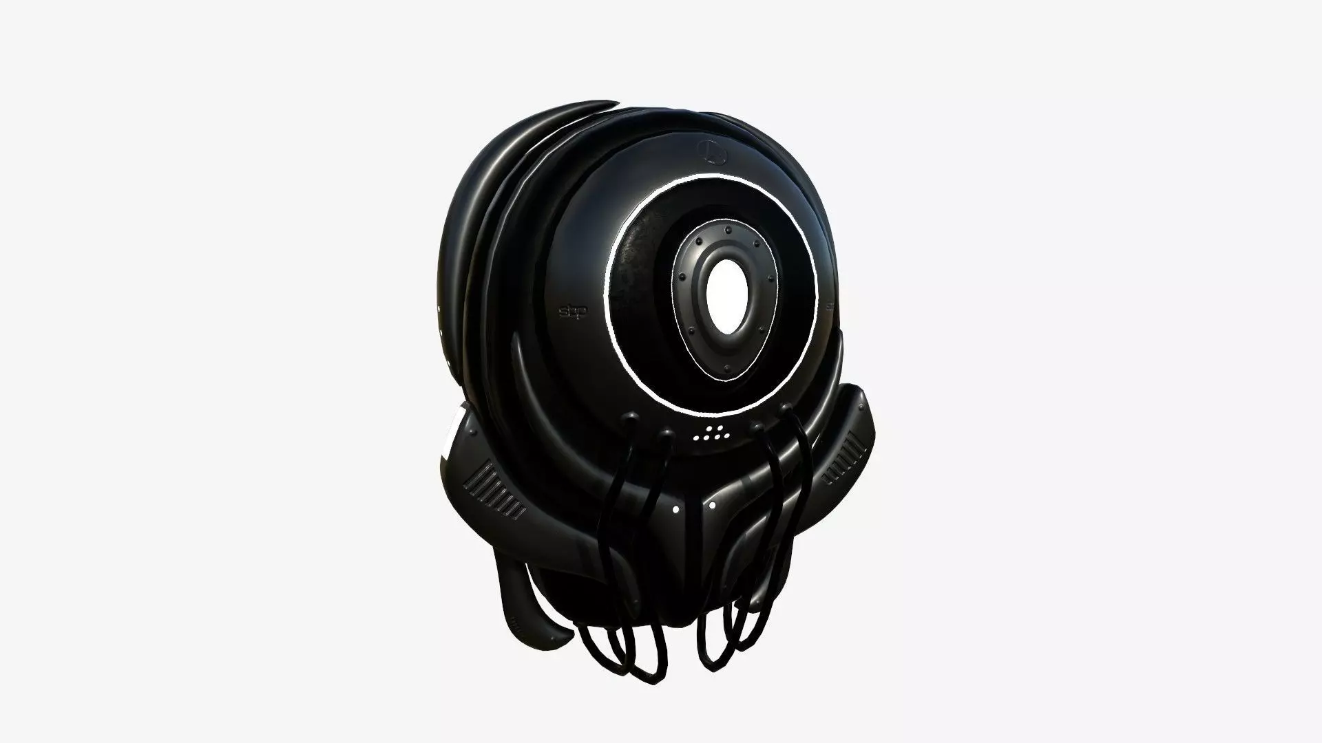 SciFi Backpack D08 Full Black - Fashion Character Design Low-poly 3D model_0