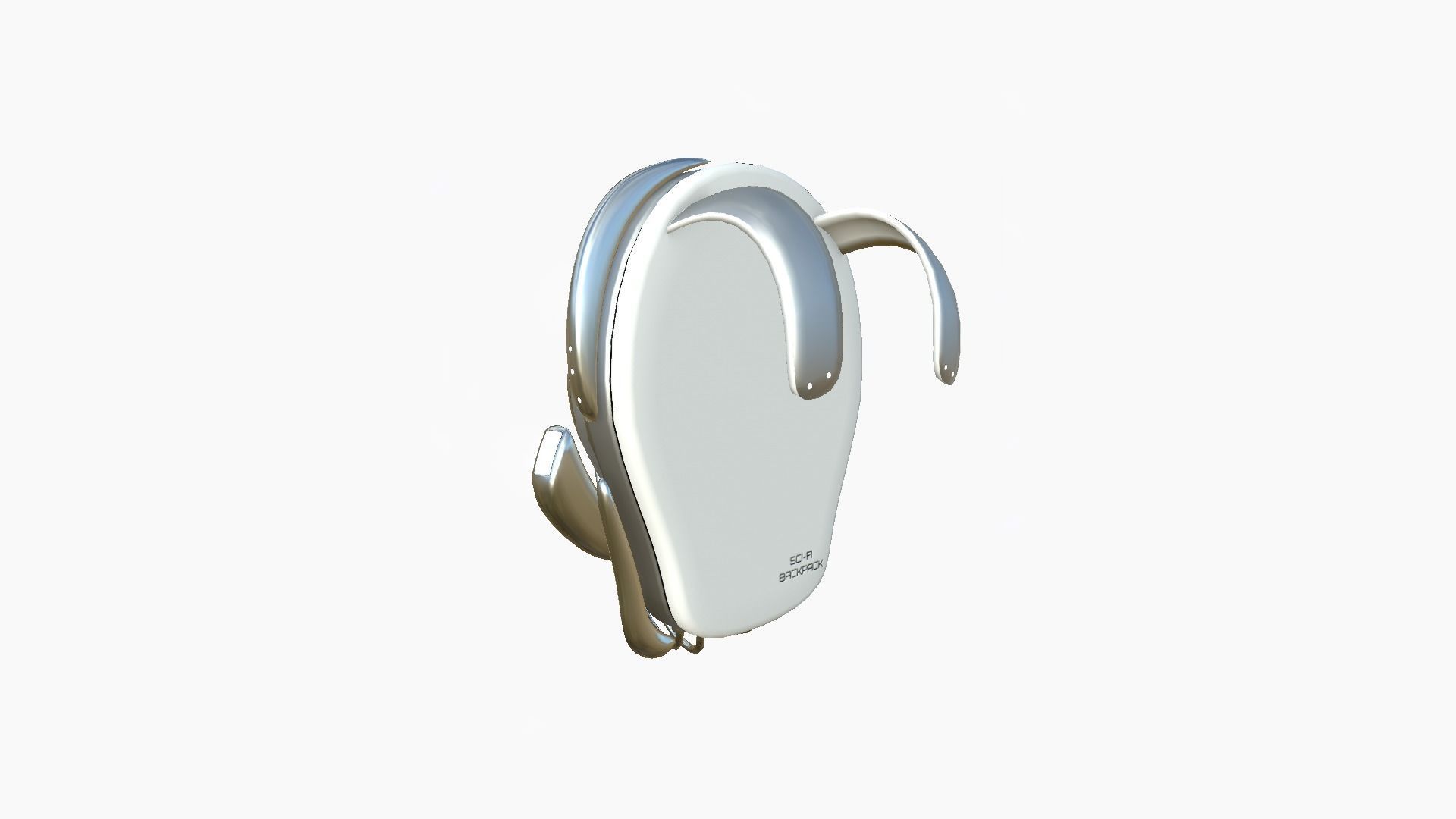 SciFi Backpack D09 Aluminum - Fashion Character Design Low-poly 3D model_3