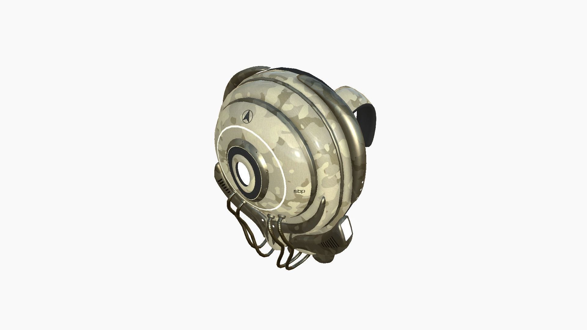 SciFi Backpack D10 Desert Camouflage - Fashion Character Design Low-poly 3D model_4