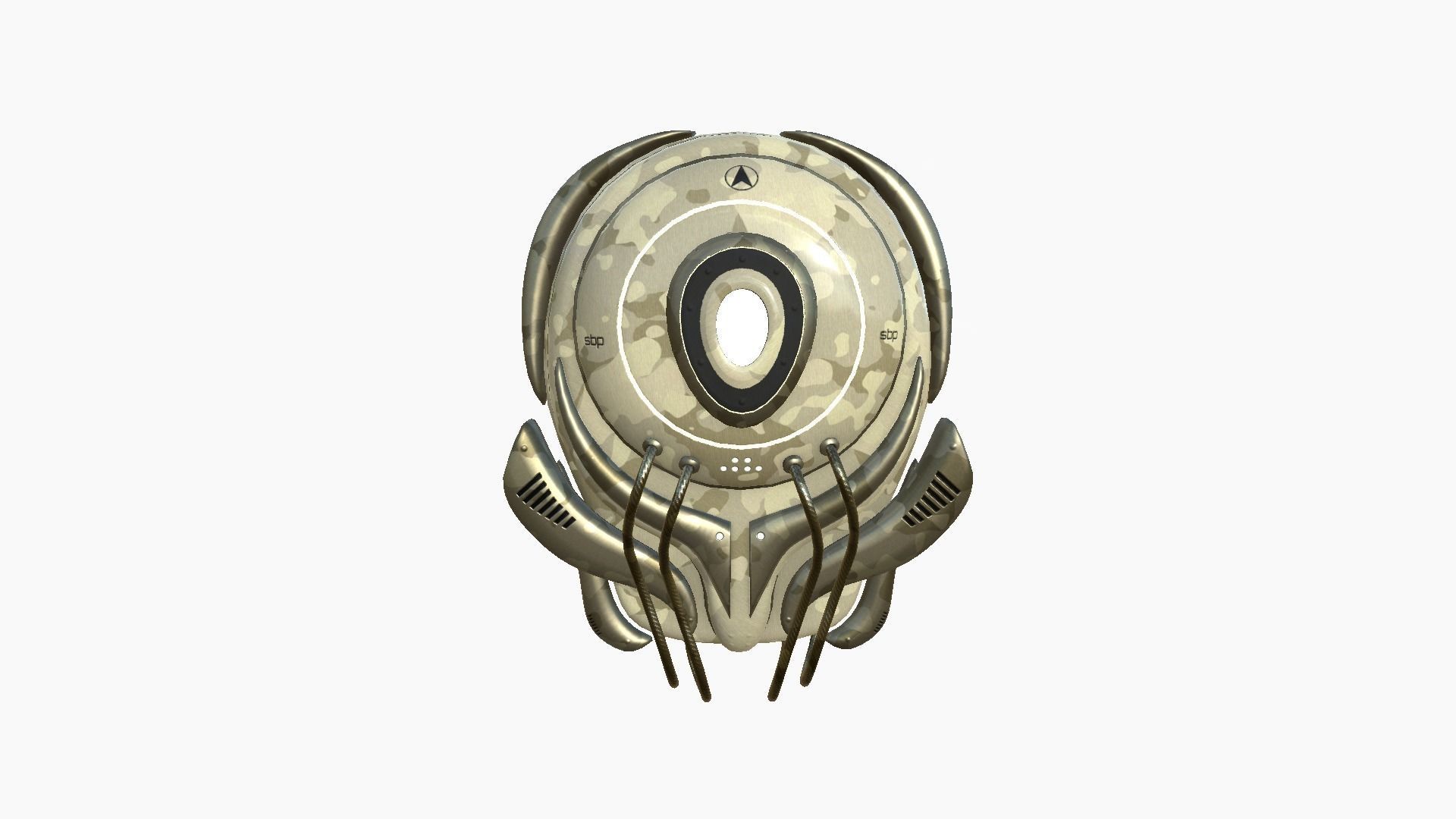 SciFi Backpack D10 Desert Camouflage - Fashion Character Design Low-poly 3D model_1