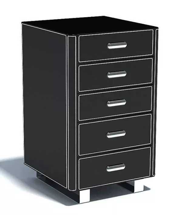 Black Modern Dresser 3D model_0