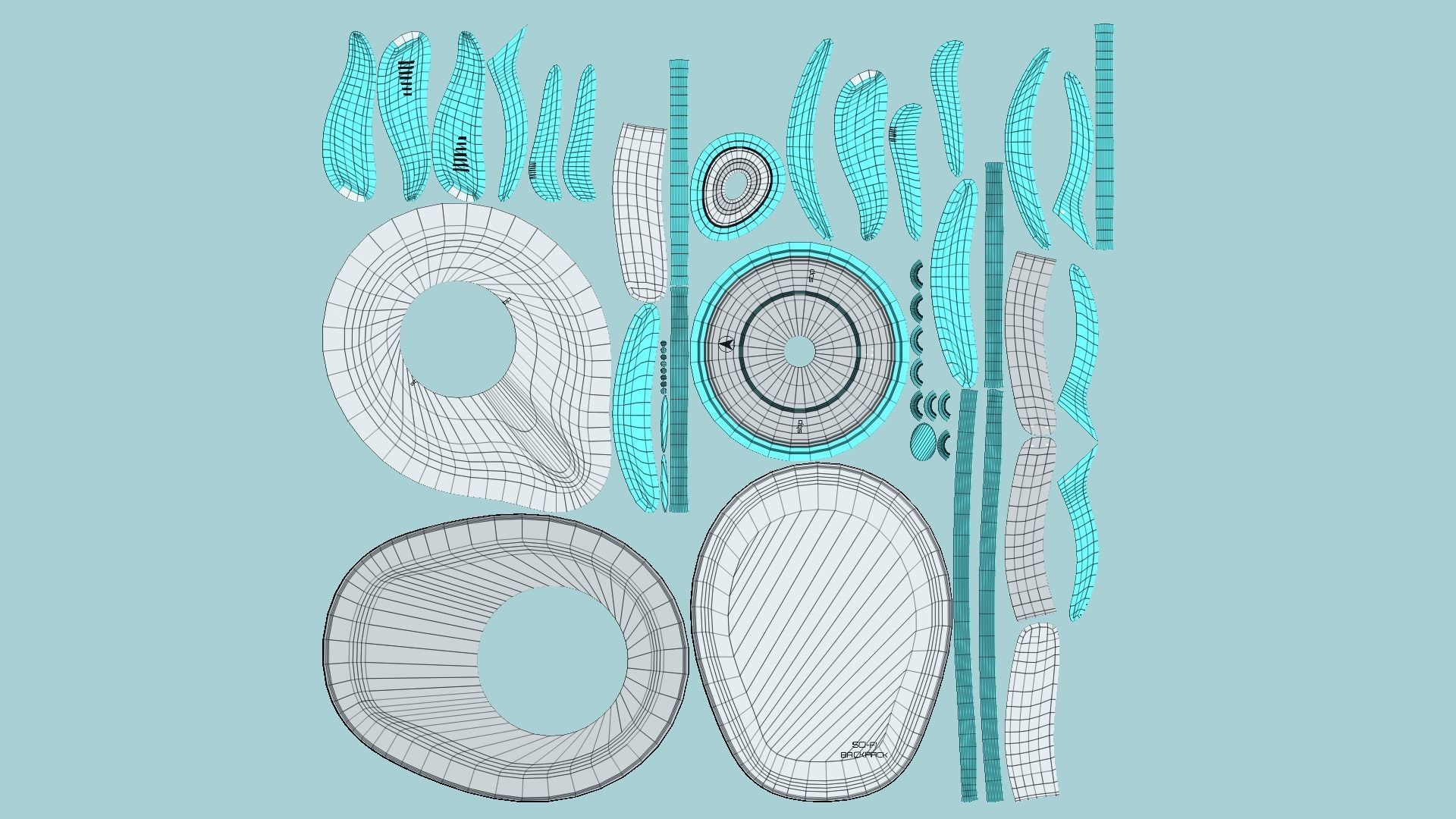 10 SciFi Backpack D Collection - Fashion Character Design _80