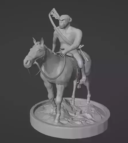 PLANET OF THE APES MOVIE - APE WITH HORSE - MONKEY MODEL