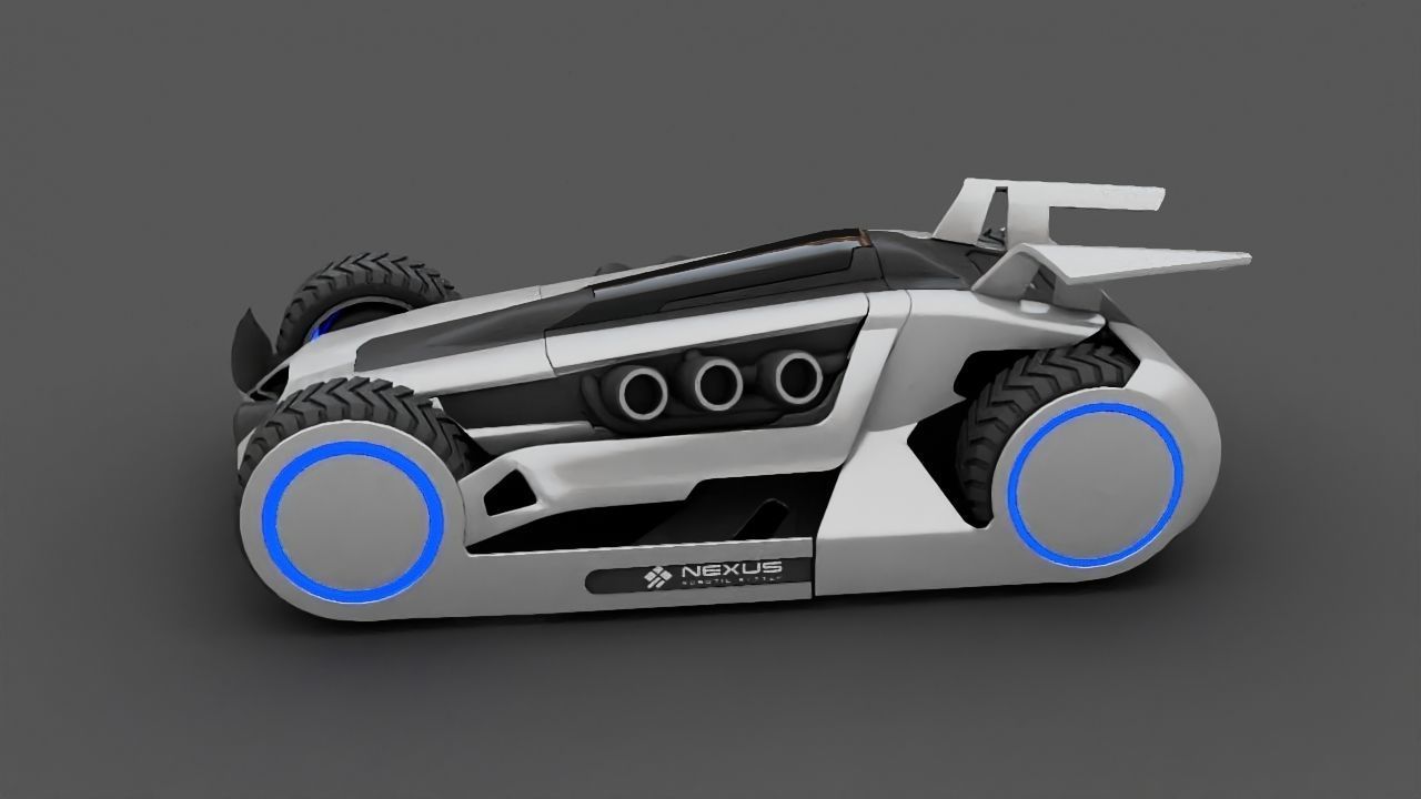 Futuristic race vehicle rigged 3D model_10