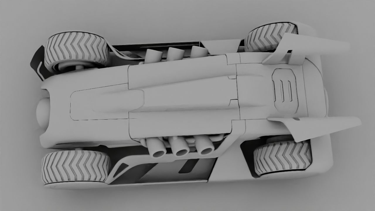 Futuristic race vehicle rigged 3D model_35
