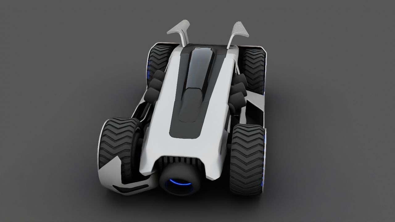 Futuristic race vehicle rigged 3D model_13