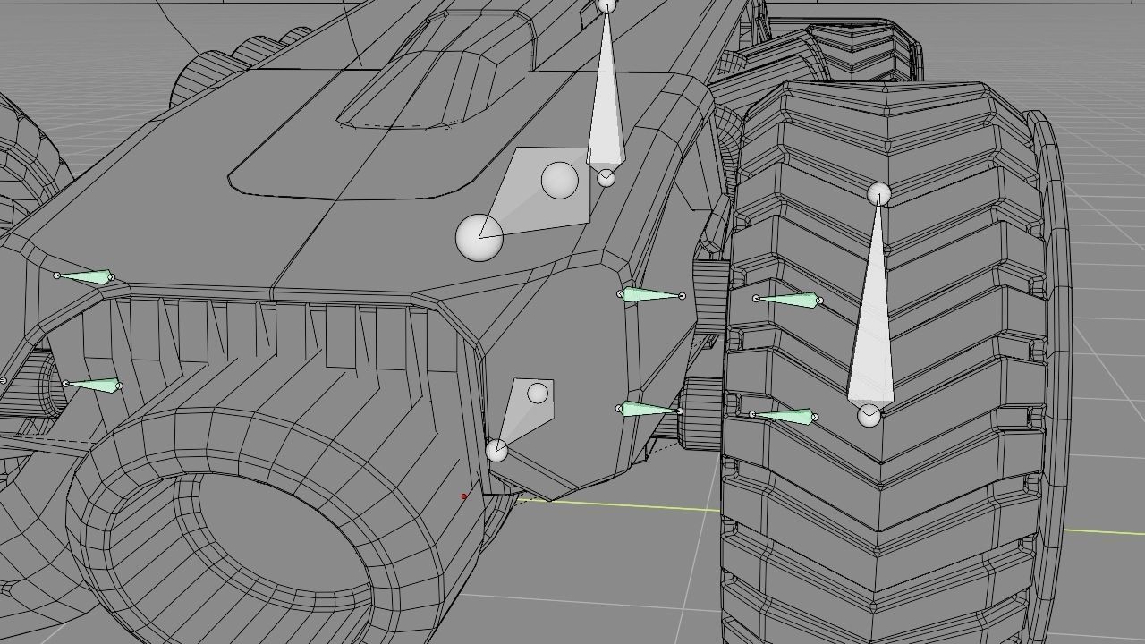 Futuristic race vehicle rigged 3D model_39