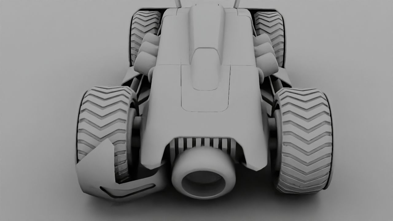 Futuristic race vehicle rigged 3D model_34